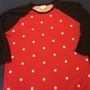 Lularoe randy. Red and white polka dot